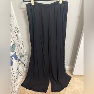 Midnight Hour Black Chantilly Lace Palazzo Pants in size USWXL